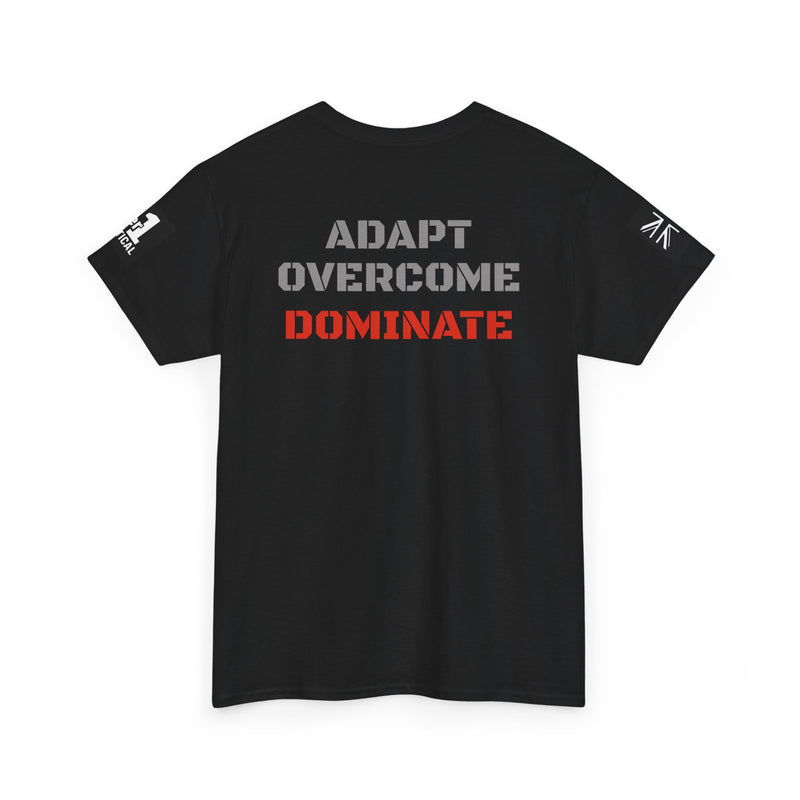 Motivational Unisex Heavy Cotton Tee - "Adapt, Overcome, Dominate"