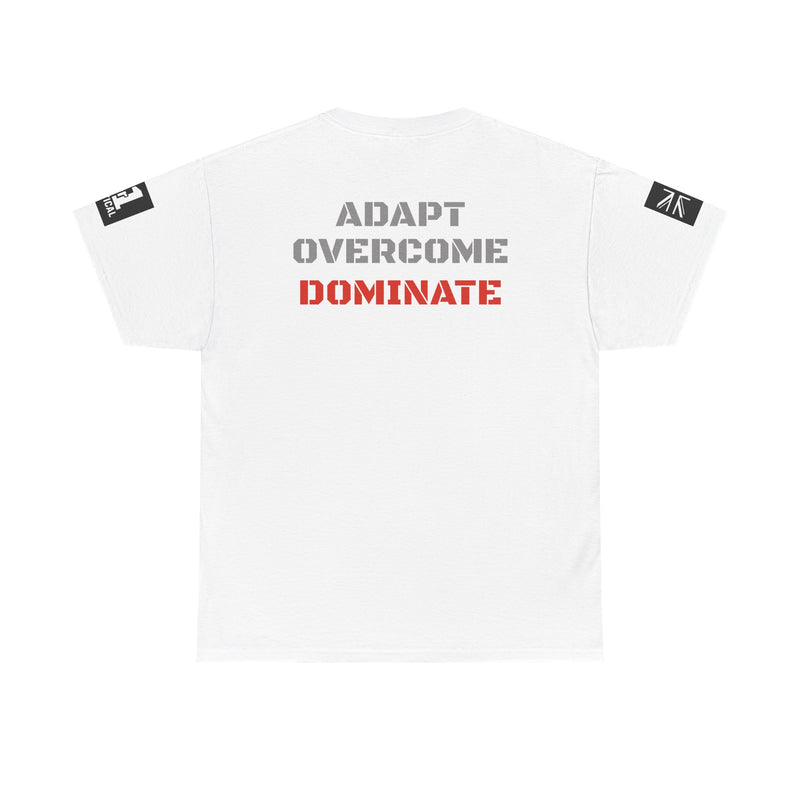 Motivational Unisex Heavy Cotton Tee - "Adapt, Overcome, Dominate"