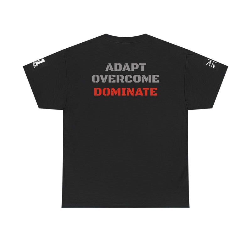 Motivational Unisex Heavy Cotton Tee - "Adapt, Overcome, Dominate"