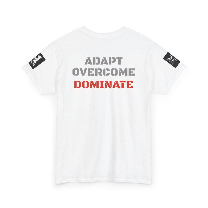 Motivational Unisex Heavy Cotton Tee - "Adapt, Overcome, Dominate"