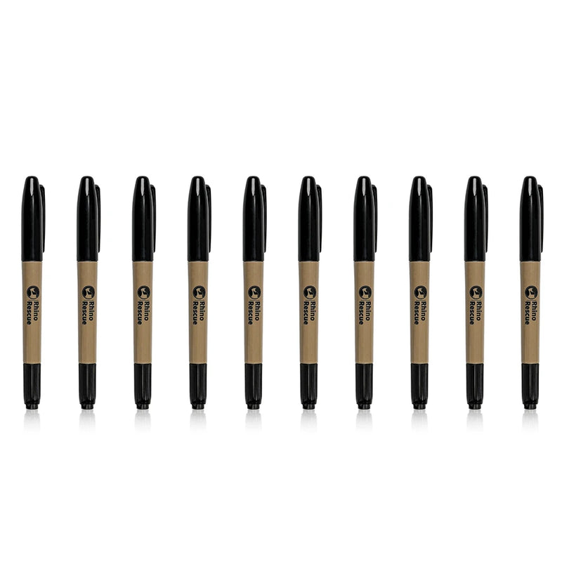RHINO RESCUE Double Tip Marker Pens – Fine & Broad (10-Pack)