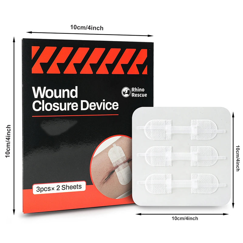RHINO RESCUE Zip Stitch Wound Strips – No-Sew Laceration Repair for First Aid & Outdoors