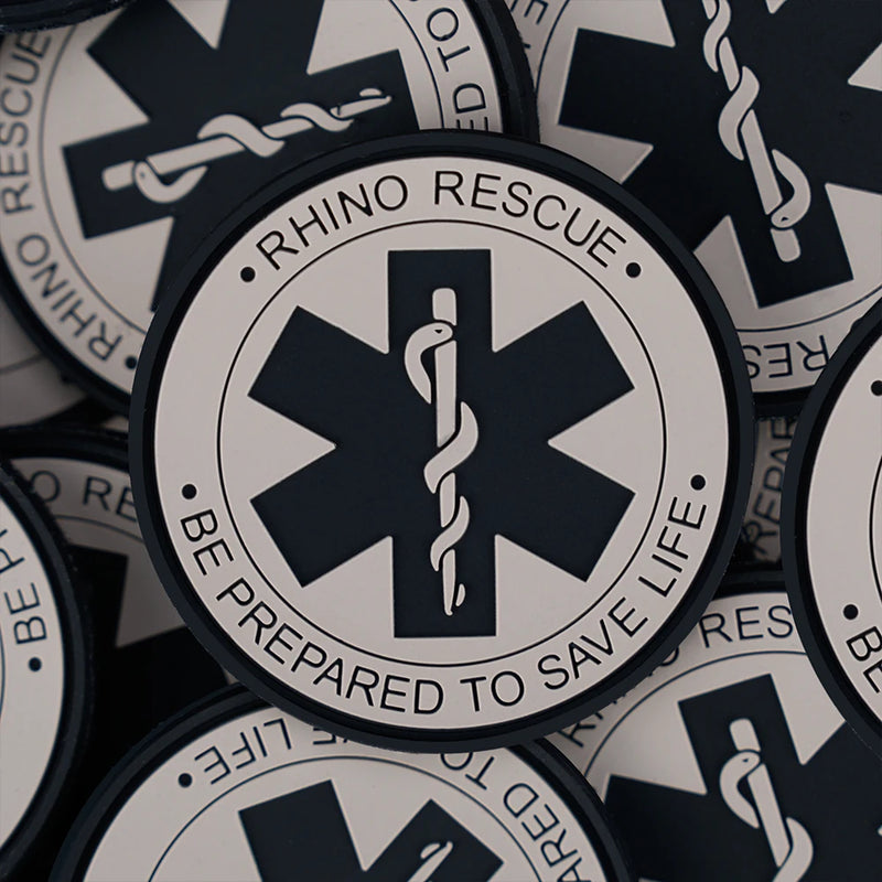 RHINO RESCUE Medic Patch – Tactical Rubber Badge with Hook Backing