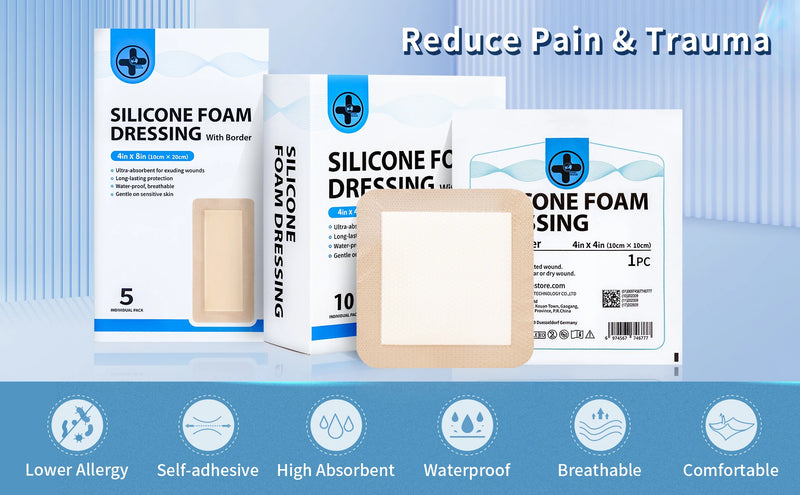 RHINO RESCUE Silicone Foam Dressing – Waterproof Bandage for First Aid & Outdoor Use