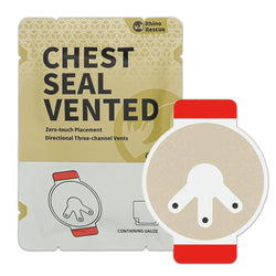 RHINO RESCUE Tactical Chest Seal Vented, Trauma Care for Combat Medics Chest Sealing Patch,IFAK Supplies