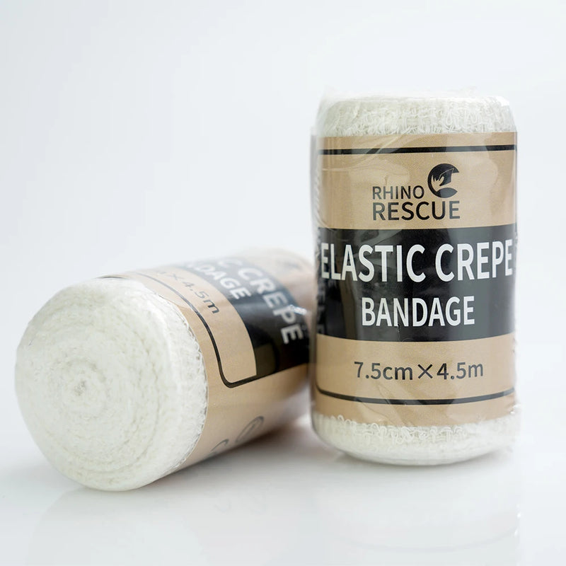 RHINO Elastic Crepe Bandage – 6/12 pcs First Aid Wound Dressing Kit