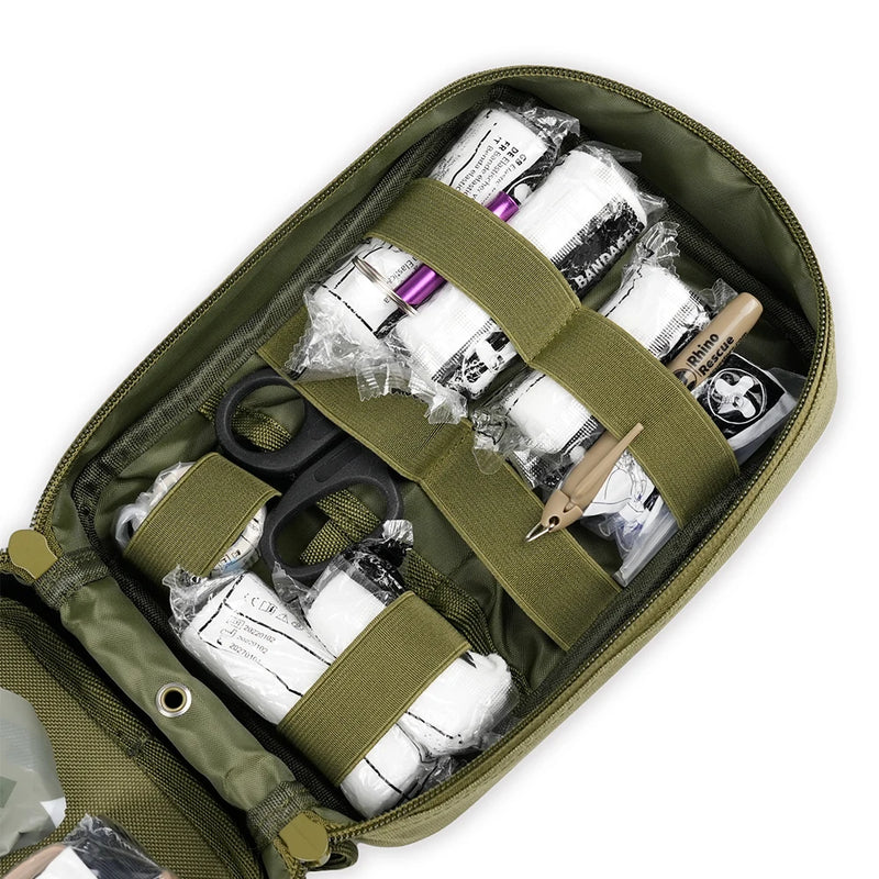 RHINO RESCUE First Aid Kit – Home & Outdoor Emergency Set with Burn Gel, Tourniquet & More