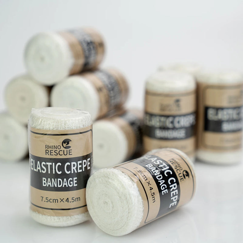 RHINO Elastic Crepe Bandage – 6/12 pcs First Aid Wound Dressing Kit