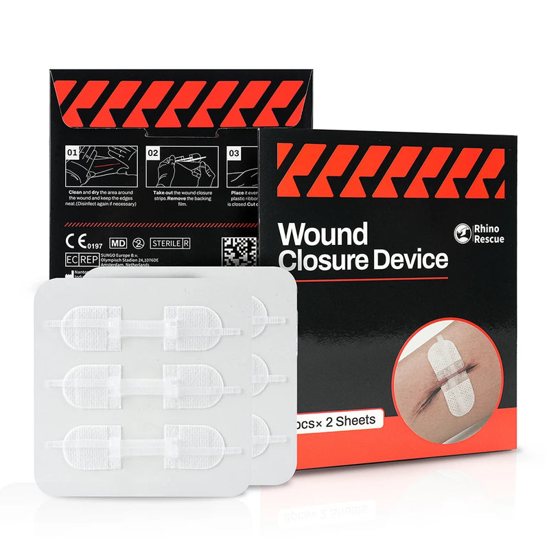 RHINO RESCUE Zip Stitch Wound Strips – No-Sew Laceration Repair for First Aid & Outdoors