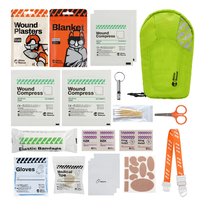 RHINO RESCUE Outdoor Travel First Aid Kit, lightweight, portable and waterproof, suitable for hiking, climbing, car and cycling