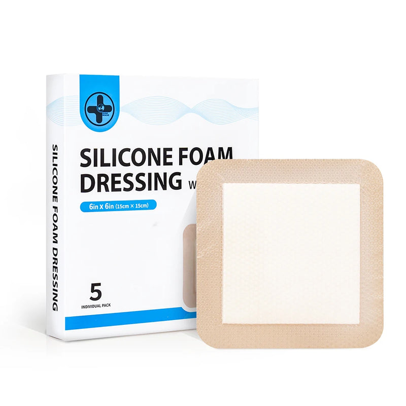 RHINO RESCUE Silicone Foam Dressing 6''x6'' – 5 Pack