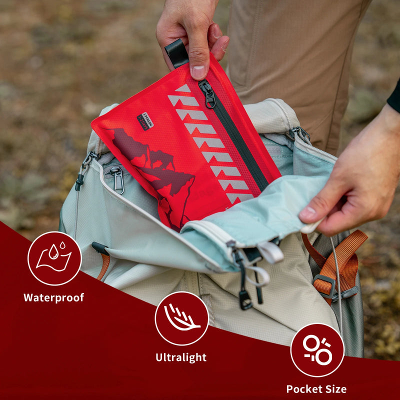rhino rescue 107 piece waterproof first aid kit closed

compact emergency first aid kit contents displayed

ultralight travel medical kit for hiking and outdoors

first aid kit with tourniquet, bandages, tweezers, CPR mask