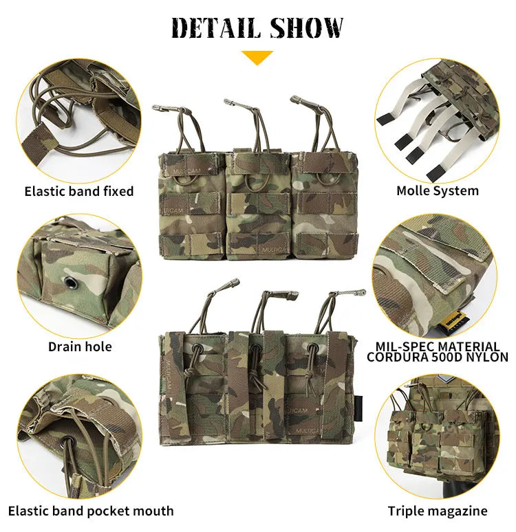 Emersongear 7.62mm Triple Open Top Magazine Pouch